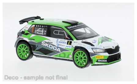 Modelauto 1:43 | IXO-Models RAM934LQ.22 | Skoda Fabia Rally2 EVO 2021 #1 - J.Kopeck&yacute; - J.Hlou&scaron;ek