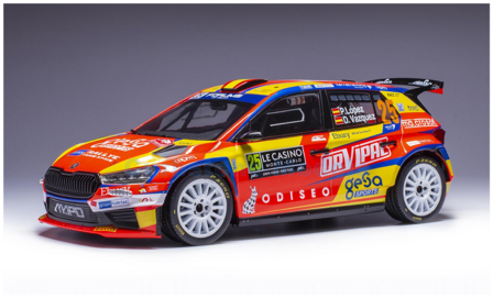 Modelauto 1:18 | IXO-Models 18RMC199.22 | Skoda Fabia RS Rally2 2024 #25 - P.L&oacute;pez - D.V&aacute;zquez