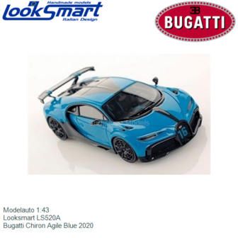 Modelauto 1:43 | Looksmart LS520A | Bugatti Chiron Agile Blue 2020