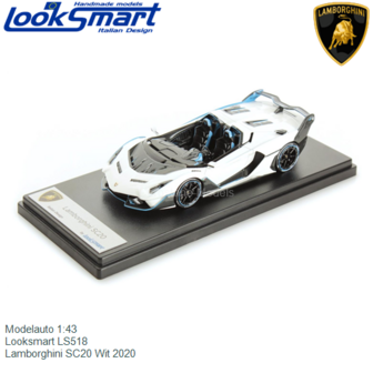 Modelauto 1:43 | Looksmart LS518 | Lamborghini SC20 Wit 2020