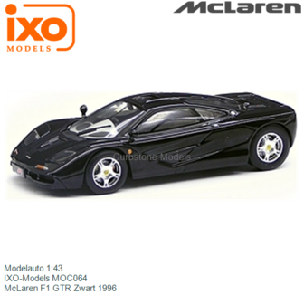 Modelauto 1:43 | IXO-Models MOC064 | McLaren F1 GTR Zwart 1996