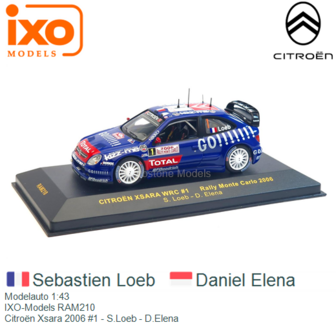 Modelauto 1:43 | IXO-Models RAM210 | Citro&euml;n Xsara 2006 #1 - S.Loeb - D.Elena