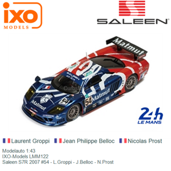 Modelauto 1:43 | IXO-Models LMM122 | Saleen S7R 2007 #54 - L.Groppi - J.Belloc - N.Prost