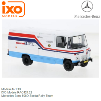 Modelauto 1:43 | IXO-Models RAC424.22 | Mercedes Benz 508D Skoda Rally Team