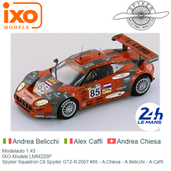 Modelauto 1:43 | IXO-Models LMM225P | Spyker Squadron C8 Spyder GT2-R 2007 #85 - A.Chiesa - A.Belicchi - A.Caffi