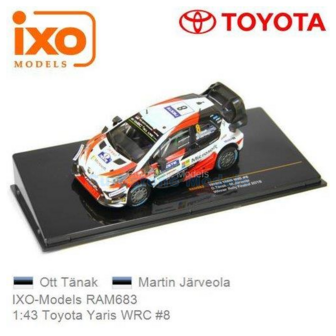 Modelauto 1:43 | IXO-Models RAM683 | Toyota Gazoo Racing Yaris WRC 2018 #8 - O.T&auml;nak - M.J&auml;rveola