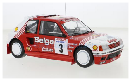 Modelauto 1:18 | IXO-Models 18RMC135.22 | Peugeot 205 T16 BELGA 1985 #3 - B.Darniche - A.Mah&eacute;