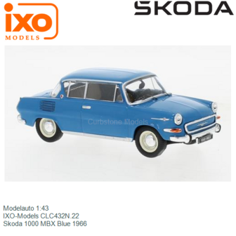 Modelauto 1:43 | IXO-Models CLC432N.22 | Skoda 1000 MBX Blue 1966