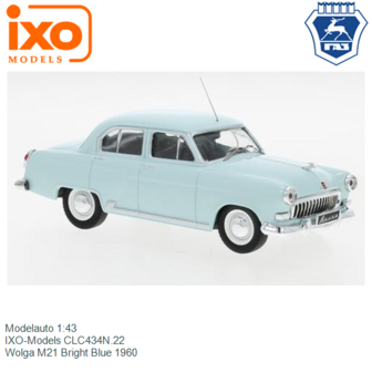 Modelauto 1:43 | IXO-Models CLC434N.22 | Wolga M21 Bright Blue 1960