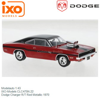 Modelauto 1:43 | IXO-Models CLC475N.22 | Dodge Charger R/T Red Metallic 1970