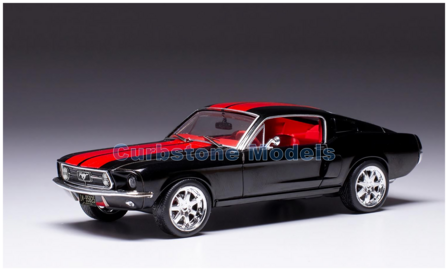 Modelauto 1:43 | IXO-Models CLC478N.22 | Ford Mustang Fastback Black and Red 1967