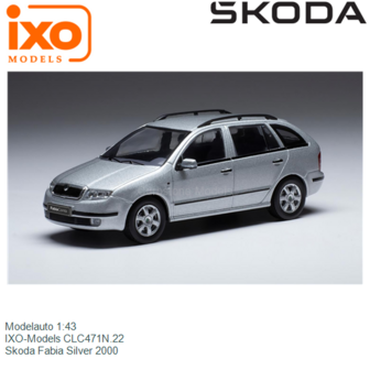 Modelauto 1:43 | IXO-Models CLC471N.22 | Skoda Fabia Silver 2000