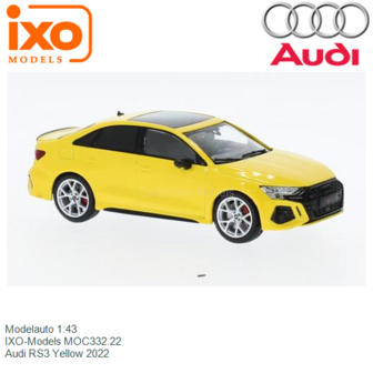 Modelauto 1:43 | IXO-Models MOC332.22 | Audi RS3 Yellow 2022