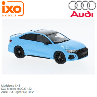 Modelauto 1:43 | IXO-Models MOC331.22 | Audi RS3 Bright Blue 2022