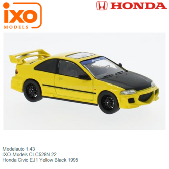 Modelauto 1:43 | IXO-Models CLC528N.22 | Honda Civic EJ1 Yellow Black 1995