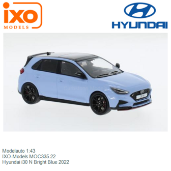 Modelauto 1:43 | IXO-Models MOC335.22 | Hyundai i30 N Bright Blue 2022