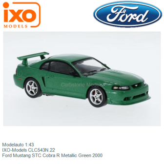 Modelauto 1:43 | IXO-Models CLC543N.22 | Ford Mustang STC Cobra R Metallic Green 2000