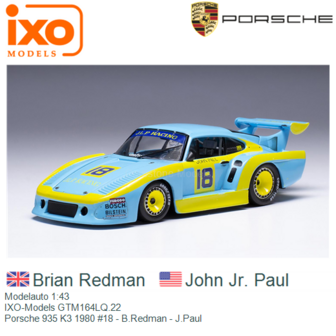 Modelauto 1:43 | IXO-Models GTM164LQ.22 | Porsche 935 K3 1980 #18 - B.Redman - J.Paul