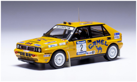 Modelauto 1:43 | IXO-Models RAC436.22 | Lancia Delta Integrale 16V | Camel Rallye Team 1990 #2 - F.Attila  - T.J&aacute;nos 