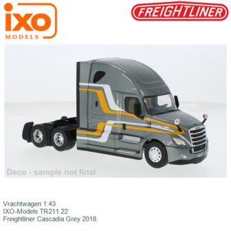 Vrachtwagen 1:43 | IXO-Models TR211.22 | Freightliner Cascadia Grey 2018