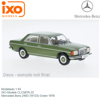 Modelauto 1:43 | IXO-Models CLC587N.22 | Mercedes Benz 240D (W123) Green 1976