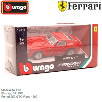 Modelauto 1:43 | Bburago 31129R | Ferrari 250 GTO Rood 1962