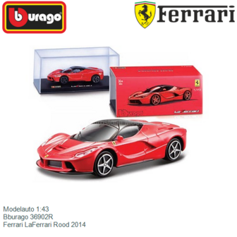 Modelauto 1:43 | Bburago 36902R | Ferrari LaFerrari Rood 2014