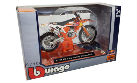 Motorfiets 1:18 | Bburago 18-51081 | KTM Factory Racing 450 SX 2018 #84 - J.Herlings