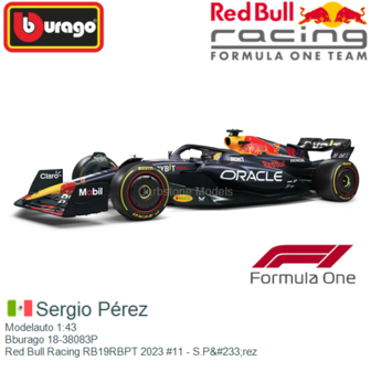 Modelauto 1:43 | Bburago 18-38083P | Red Bull Racing RB19RBPT 2023 #11 - S.P&amp;#233;rez