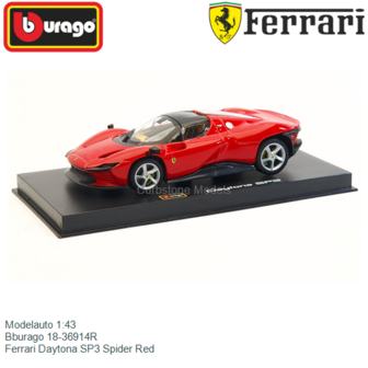 Modelauto 1:43 | Bburago 18-36914R | Ferrari Daytona SP3 Spider Red