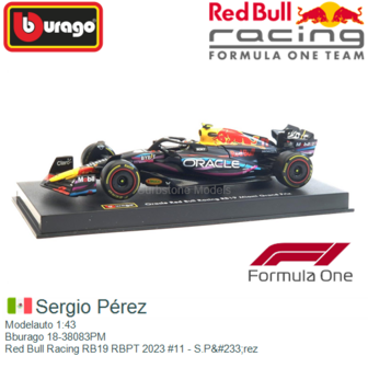 Modelauto 1:43 | Bburago 18-38083PM | Red Bull Racing RB19 RBPT 2023 #11 - S.P&amp;#233;rez