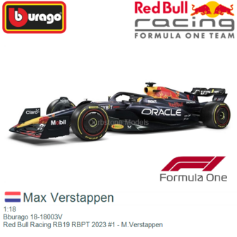 1:18 | Bburago 18-18003V | Red Bull Racing RB19 RBPT 2023 #1 - M.Verstappen