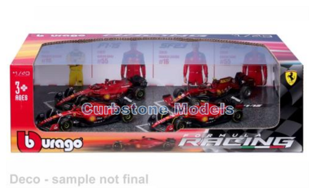 1:43 | Bburago 18-36848 | Scuderia Ferrari 4 Car Set #16 #55 - C.Sainz - C.Leclerc