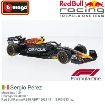 Modelauto 1:24 | Bburago 18-28030P | Red Bull Racing RB19 RBPT 2023 #11 - S.P&amp;#233;rez