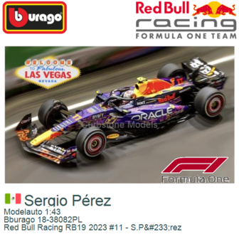 Modelauto 1:43 | Bburago 18-38082PL | Red Bull Racing RB19 2023 #11 - S.P&amp;#233;rez