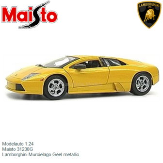 Modelauto 1:24 | Maisto 31238G | Lamborghini Murcielago Geel metallic