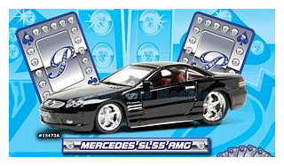 Modelauto 1:64 | Maisto 15473-S3 | Mercedes Benz AMG 55 SL Zwart 2003