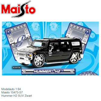 Modelauto 1:64 | Maisto 15473-S7 | Hummer H2 SUV Zwart