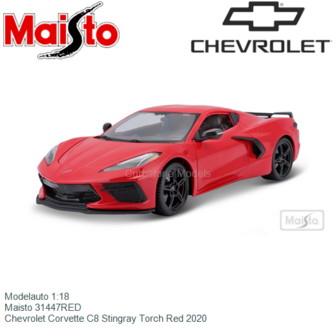 Modelauto 1:18 | Maisto 31447RED | Chevrolet Corvette C8 Stingray Torch Red 2020