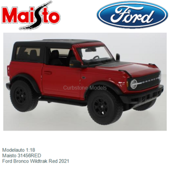 Modelauto 1:18 | Maisto 31456RED | Ford Bronco Wildtrak Red 2021