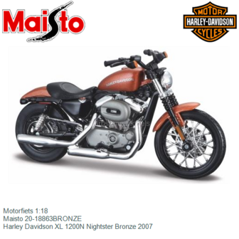 Motorfiets 1:18 | Maisto 20-18863BRONZE | Harley Davidson XL 1200N Nightster Bronze 2007