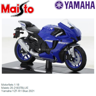 Motorfiets 1:18 | Maisto 20-21837BLUE | Yamaha YZF-R1 Blue 2021