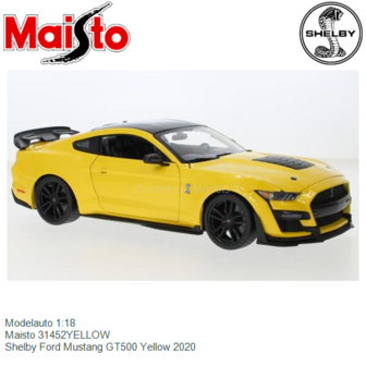 Modelauto 1:18 | Maisto 31452YELLOW | Shelby Ford Mustang GT500 Yellow 2020