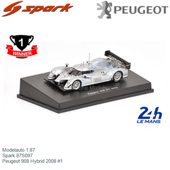 Modelauto 1:87 | Spark 87S097 | Peugeot 908 Hybrid 2008 #1