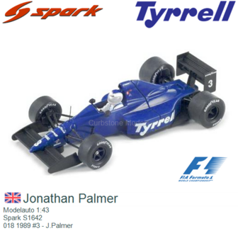 Modelauto 1:43 | Spark S1642 |  018 1989 #3 - J.Palmer