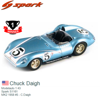 Modelauto 1:43 | Spark S1161 |  MK2 1958 #5 - C.Daigh