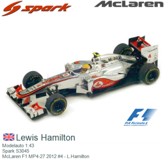 Modelauto 1:43 | Spark S3045 | McLaren F1 MP4-27 2012 #4 - L.Hamilton