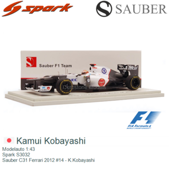 Modelauto 1:43 | Spark S3032 | Sauber C31 Ferrari 2012 #14 - K.Kobayashi