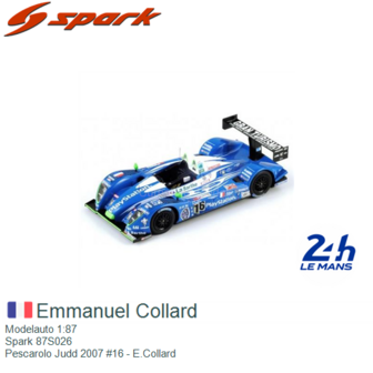 Modelauto 1:87 | Spark 87S026 | Pescarolo Judd 2007 #16 - E.Collard