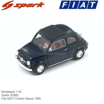 Modelauto 1:43 | Spark S2692 | Fiat 500 F Donker Blauw 1965